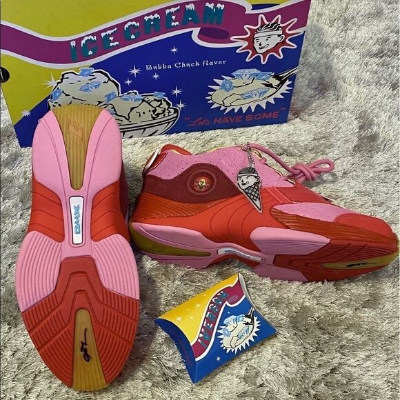 RARE Reebok x BBC Pharrell Ice Cream Answer 5 Mu Cherry Sneakers NWT Mens 7 - Picture 3 of 16